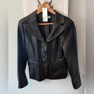 Molly Bracken faux leather blazer Sz M